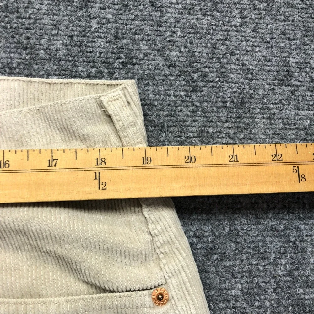 Vintage Levis Corduroy Pants Mens 37x27 Beige Tan Straight Leg Raw Hem Frayed